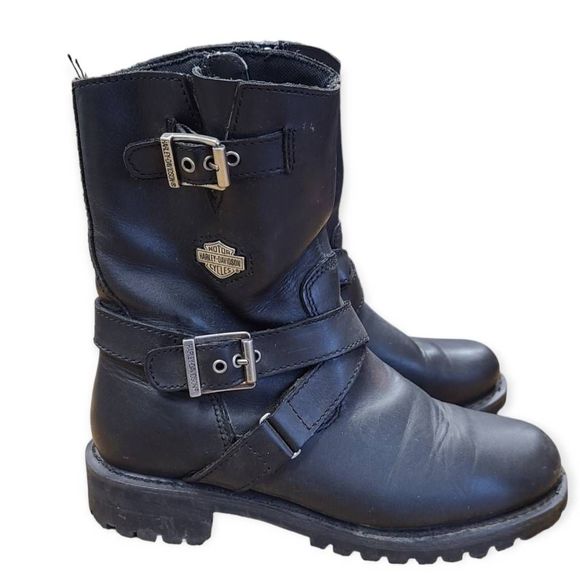 Harley-Davidson Shoes - Harley-Davidson Black Women's Motorcycle Boots size 8